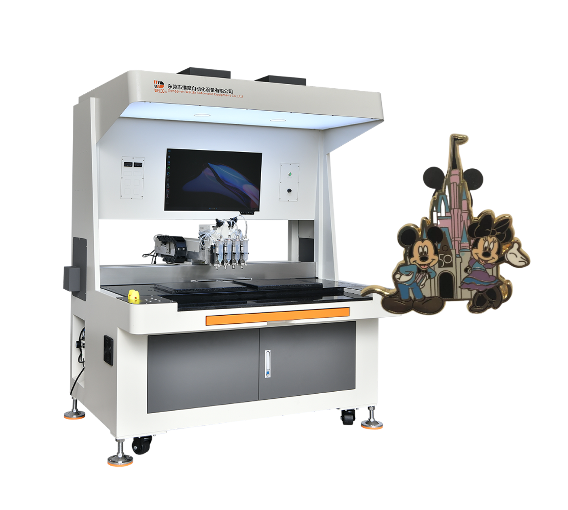 custom keychain enamel pin badge filling machine